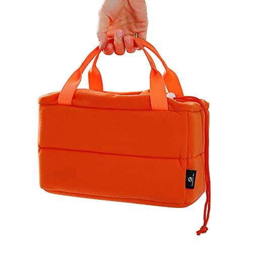 Koolertron Shockproof Camera Photo Bag for SLR TLR Camera Insert Partition Padded Case,Can be Put Directly Into the SLR Camera Bag With Freely Adjustable Compartment - color: Orange with Straps