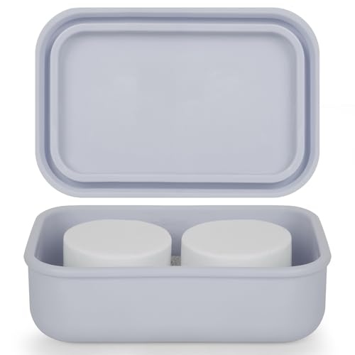 Leak Proof Travel Soap Case,Large Silicone Travel Soap Holder,Portable Soap Box with Drainage Layer,Bathroom Shatter Proof,Suitable for Travel, Bathroom, Camping, Gym(Light Gray) - color: Light Gray