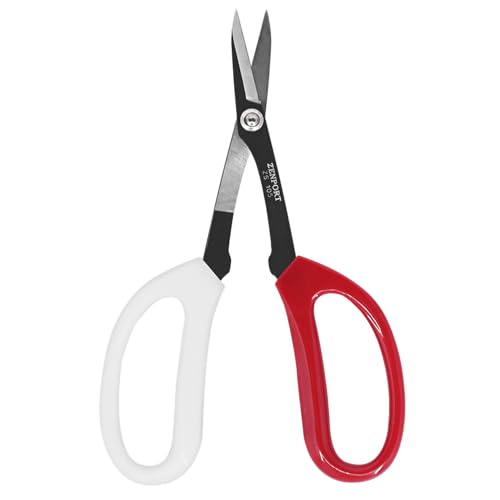 Zenport ZS105 Deluxe Garden Scissors, 6.5-Inch, 1.5 Inch Carbon Steel Blades, Red/White