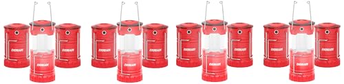 Eveready LED Camping Lantern 360 PRO (12-Pack), Super Bright Tent Lights, Rugged IPX4 Water Resistant LED Lanterns, 100 Hour Run-time (Batteries Included) - color: Red, size: 12 Pack