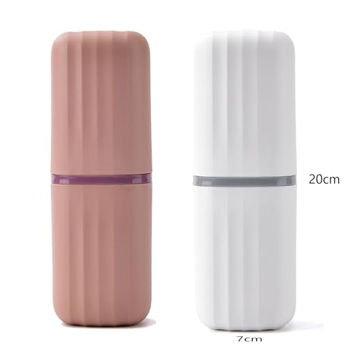 2pcs Toothbrush Travel Case, Travel Toothbrush Cup Case Toothbrush Holder Toothpaste Storage Box Multifunctional Large Capacity for Traveling, Camping, Trip