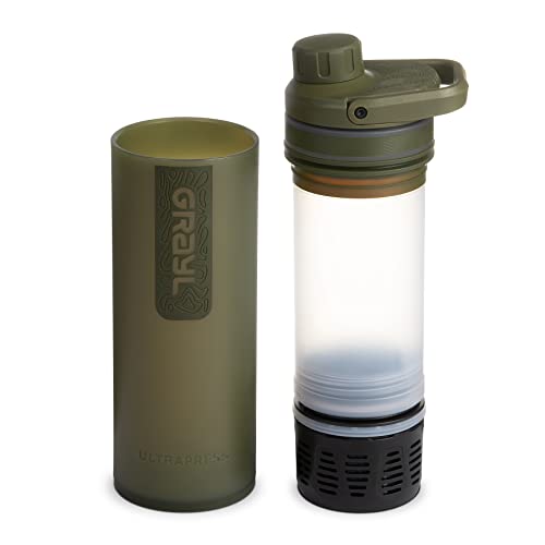 GRAYL UltraPress 16.9 oz Water Purifier & Filter Bottle, Olive Drab - color: Olive Drab