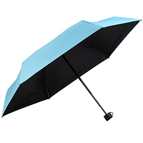 GAOYAING Compact Travel Umbrella with Case Sun&Rain Lightweight Small and Compact Suit for Pocket 34 Inches - color: Sky Blue, size: 34 Inches