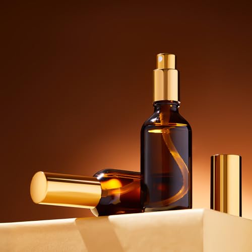 Roshtia 30 Pcs Glass Spray Bottle Clear Empty Bottles Small Refillable Reusable Perfume Bottle with Fine Mist Sprayer Pump for Face Body Travel(2 oz,Amber) - color: Amber, size: 2 oz