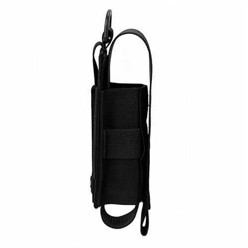 Tactical Flashlight Holster MOLLE Torch Holder MK4 OC/Mace Pepper Spray Canister Carrier EDC Flash Light Pouch Multitool Case with Strap&Snap Clip for Duty/Combat Belt Backpack Vest Chest Rig - color: Black