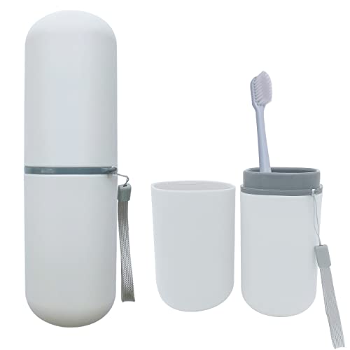 Toothbrush Travel Case, Travel Toothbrush Holder Portable Toothbrush Toothpaste Storage Container for Traveling Business Camping School Bathroom - color: White