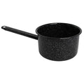 MIRRO 1.25 Qt Enamel Saucepan for Sauces, Black | Compact Size for Efficient Cooking, Smooth Glass Enamel Coating, Comfortable Extended Handle, Versatile for Sauces, Gravies - size: 1.3 Quarts