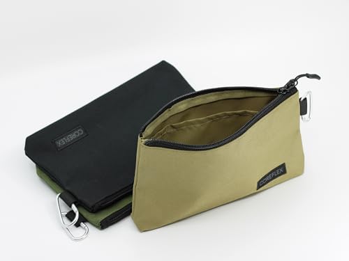 COREFLEX Premium Tool Pouch Zipper Bag, Small Tool Bag, Multipurpose Storage pouch, Heavy duty Flat Bottom Tool bag with YKK Zipper (3 pack Small 8inch) - size: 3 pack Small 8inch Khaki