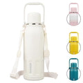 BJPKPK Stainless Steel Insulated Bottle with Handle & Strap, 50oz | Leak-proof vacuum insulation keeps drinks cold/hot for hours. BPA-free, dishwasher safe. Includes handle & strap. Beige. - color: Beige, size: 50 Ounces