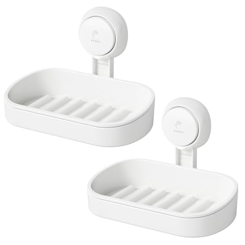 LEVERLOC Soap Holder, Soap Dish for Shower, Suction Cup Bar Soap Holder - style: 2 tiers