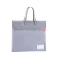 A4 File Tote Bag with Zipper, 11x13.7 Inch Handheld Document Organizer, 2 Large Pockets & Clear Card Slot, Waterproof Portable Pouch for Office School Study Storage(Grey)