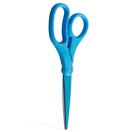 JAM PAPER Multi-Purpose Precision Scissors - 8 Inch - Blue - Ergonomic Handle & Stainless Steel Blades - Sold Individually - color: Blue, size: Standard (8 Inch)