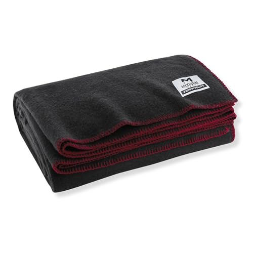 Heavy Duty Wool Blanket, Survival, Emergency, and First Aid Use – Mil-Spec, Fire Retardant, Durable Outdoor Wool Blankets for Camping. - Black, (64 x 90 inches) - color: Black