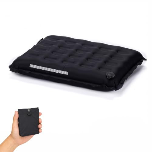 Portable Inflatable Seat Cushion for Air Travel, 2.75-Inch Thick - color: Black