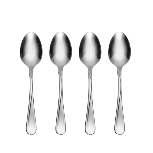 Oneida Flight Teaspoons Silverware Set for 4, Flatware | mirror finish, dishwasher safe | cutlery set for kitchen and dining, utensil set, kitchen gifts for women, heavy duty - style: Teaspoons, Set of 4