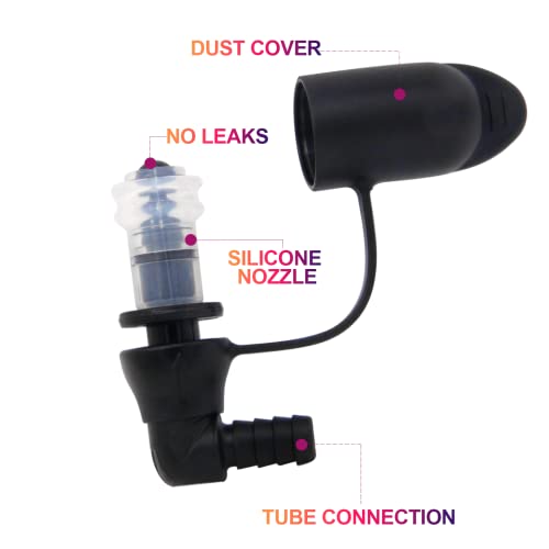 Hydration Bags Bite Valve Mouthpiece Replacement Bite Valve Replacement | leak-proof & durable for Cross Country Bladder Bag Detachable Universal Manual Switch for Any Hydration Pack System - style: 2 Pack 90 degree black