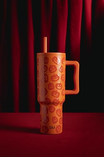 Simple Modern Halloween Tumbler with Handle | 40oz | Pumpkins - color: Jack-O-Lanterns, style: Trek Tumbler