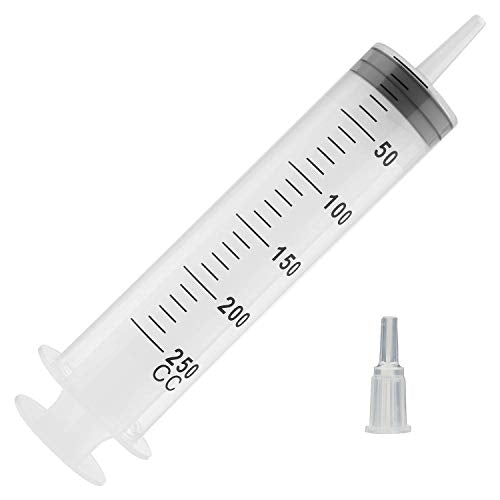 250ml Syringe, Extra Large Plastic Syringes for Glue Dispensing, Scientific Labs, Watering, Refilling, Multiple Uses - style: 250 ml