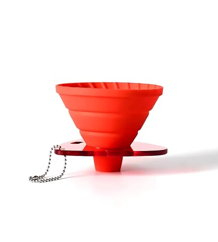 Pour Over Coffee Dripper - Silicone Pour Over Coffee Maker, Reusable Coffee Filter, Collapsible 2-in-1 Use V60 or Wave Paper Filter, Portable for Camping, Travel - Mini Single Cup