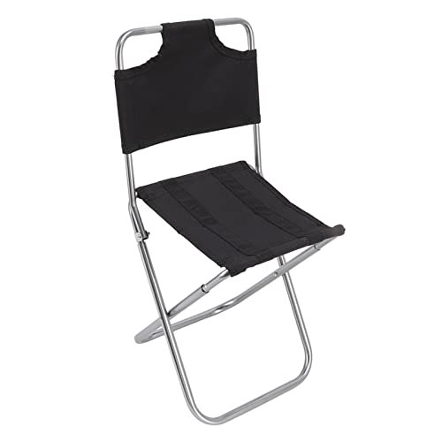 Agatige Mini Camping Folding Chair, 23.5x22x47cm Portable Backrest Fishing Chair Mortable Folding Stool with Storage Bag for Fishing Hiking Picnic Backpacking