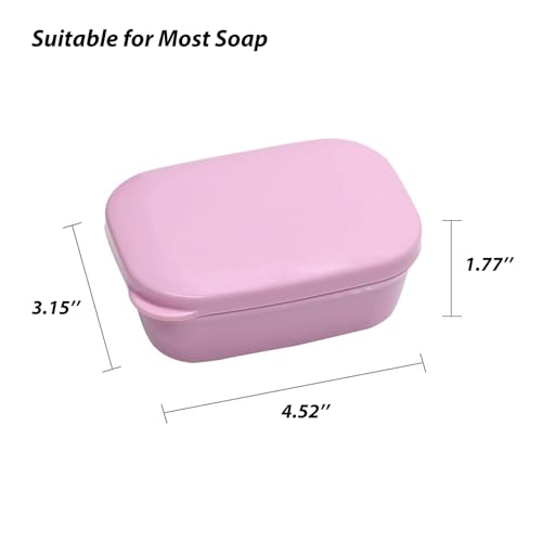 3 Pack Travel Soap Case with Lid, Leakproof Travel Soap Container, Portable Soap Holder with Removable Drain Tray for Home, Bathroom, Hiking, Camping, Outdoor (Blue, Pink, Green-n)