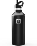 IRON °FLASK 32 oz Narrow Mouth Water Bottle with Straw - color: Midnight Black, style: Straw - 32 oz (1 Lid)