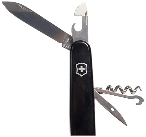 Victorinox Climber Swiss Army Knife, 14-Function Pocket Knife, Black | Swiss-made pocket knife, durable construction, multifunction tool, camping and everyday use - color: Black