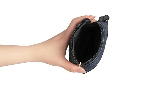 2 Pieces Mini Pouch with Carabiner,Pouches for Organization,Small Makeup Bag for Purse,Zipper Coin Pouch,Card Holder Wallet,Travel Storage Carrying Tech Bag for Small Electronic Accessories Blue - color: Blue