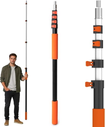 AgiiMan 26FT Reach Telescoping Pole - 5 to 20FT Extension Pole, Portable Aluminum Telescoping Rod with Easy Flip Lock, Paint Roller Extension Poles for Paint Dusting, Window Cleaning - size: 5 FT-20 FT