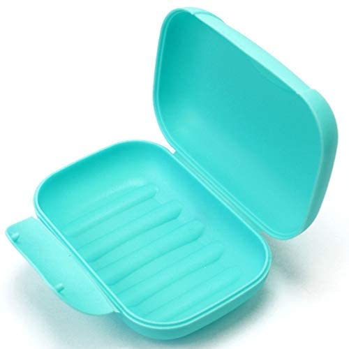 2 Pcs Plastic Soap Case Holder Container Box Home Outdoor Hiking Camping Travel Blue & Lime Green - color: Blue & Lime Green