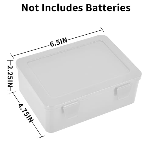 FULLCASE Battery Organizer Storage Box Fits 54 AA AAA Batteries, Clear White - color: White