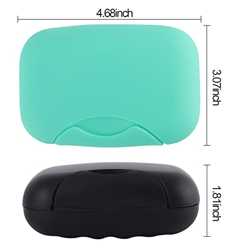 2 Pcs Plastic Soap Case Holder Container Box Home Outdoor Hiking Camping Travel Blue & Black - color: Blue & Black