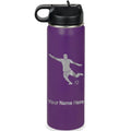 LaserGram Personalized 20oz Water Bottle, Soccer Player Man (Dark Purple) - color: Dark Purple, size: 20 Ounces