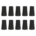 10 Pack Black Trekking Pole Tips Protectors, Replacement Rubber Feet, Shock Absorbing Rubber Feet， Non-Slip Accessories for Hiking Stick Walking Trekking Skiing Poles