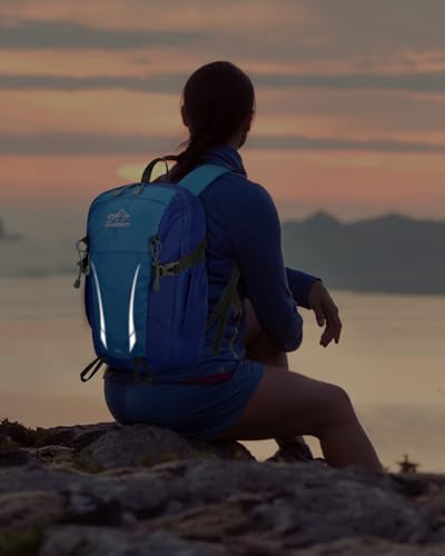 15L Small Padded Hiking Backpack with Chest Strap for Men Women, Lightweight Waterproof Daypack for Travel, Blue - color: Blue