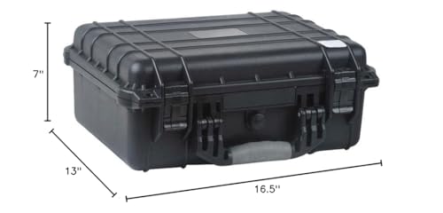 multicomp PRO Large and Medium Size Weatherproof Equipment Cases, made of Polypropylene Plastic, Black with Foam Insert (16.5" X 13" X 7" (L x W x H)) - size: 16.5" X 13" X 7" (L x W x H) (BLACK)