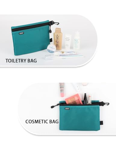 GOX Small Toiletry Bag for Men Bulk Cosmetic Bag Dopp Kit Carry On Zipper Pouch Organization Nylon Small Packing Sack Waterproof (Turquoise) - color: Turquoise