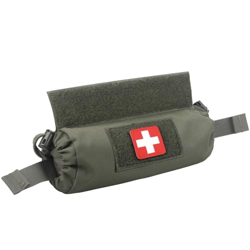 WYNEX Tactical First Aid Drop Dump Pouch, Medical Trauma Roll Up Drop Pouch - color: Range Green