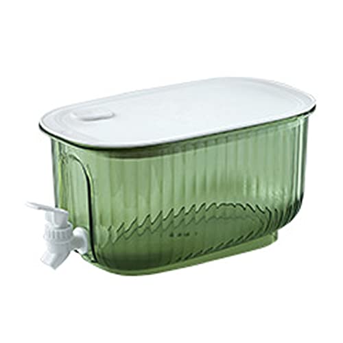 Beverage Dispenser, Refrigerator Water Dispenser Container Cold Kettle with Faucet for Home Kitchen Camping Party, Drink Dispenser for Fridge with Spigot (Green) - color: Green