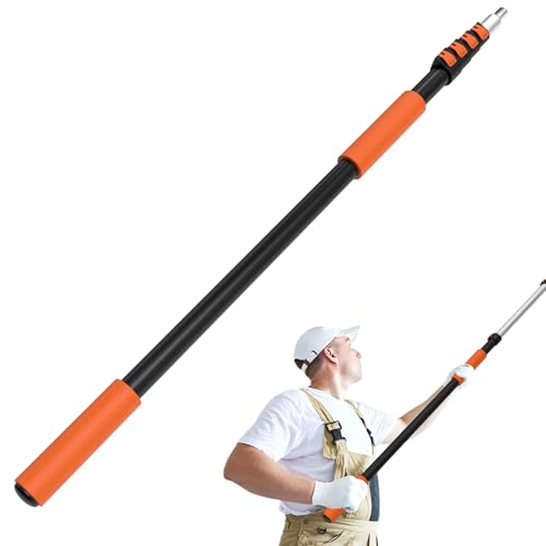 SISUPASSIE Telescoping Extension Pole, Reach to 20FT Telescoping Pole Multi-Purpose 3-12FT Lightweight, Sturdy with Universal Twist-on Metal Tip Extendable for Dusting Painting Window Cleaning - size: 12 Feet