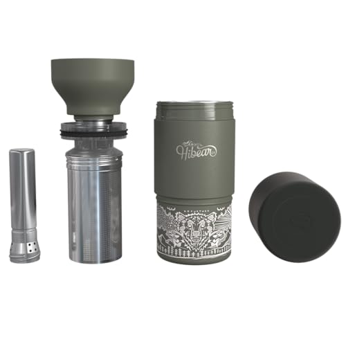 HIBEAR 32oz All-Day Adventure Flask - As Seen on Shark Tank - The Insulated Multi-Tool of Beverage Bottles - Craft Pourover, Cold Brew, Tea, Water Infusion, Wine Decanting, Hydration. - color: Dawn Patrol