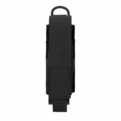 Tactical Flashlight Holster MOLLE Torch Holder MK4 OC/Mace Pepper Spray Canister Carrier EDC Flash Light Pouch Multitool Case with Strap&Snap Clip for Duty/Combat Belt Backpack Vest Chest Rig - color: Black
