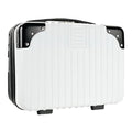 14inch Hard Shell Cosmetic Organizer Travel Train Hand Luggage Small Portable Carrying Suitcase Makeup Case Bag for Women Toiletry - color: BLACK/WHITE