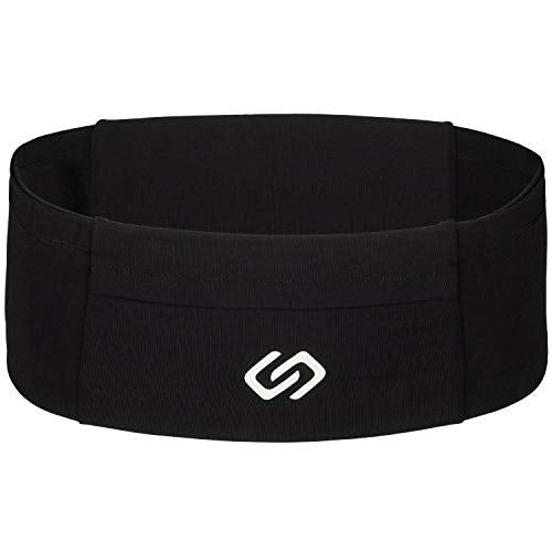VersaMod Multi-Pocket Running Belt - Travel Waist Pack (Small) | Secure Phone Holder & Fitness Accessory Pouch, Protective Flap Pockets, Premium Nylon Spandex Blend, Fits Large Devices - size: Small