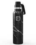 IRON °FLASK 24 oz Narrow Mouth Water Bottle with Spout - color: Black Marquina, style: Spout - 24 oz (1 Lid)