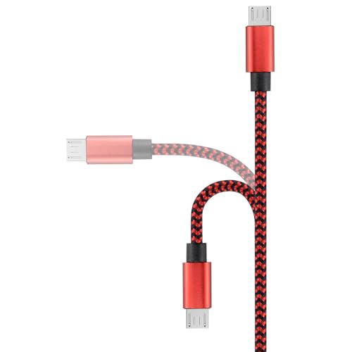 Micro USB Cable 5-Pack, 1ft Braided Android Charging and Data Cord Bulk | Charger Cords, Multi Color - size: 1 Foot
