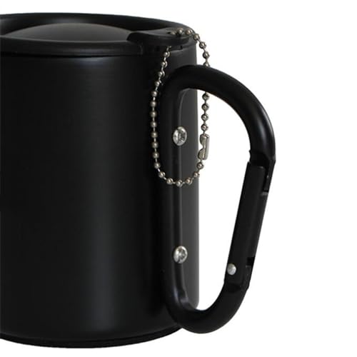 Portable Carabiner Hook Handle Mug with Lid Outdoor Mug Camping Hiking Cup Insulated Mug