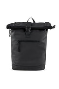 X RAY Roll Top Laptop Backpack for Men Women, PU Leather Expandable Roll Up Backpack Capacity Adjustable 22L & Fits 15.6" Laptop, Black - color: Black