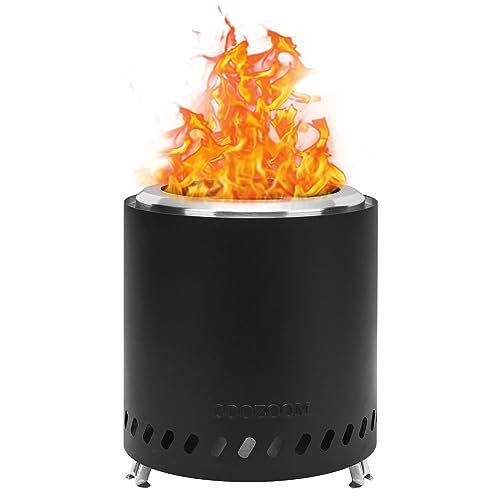 Portable Table Top Fire Pit with Stand, 8.6" Stainless Steel Mini Outdoor Low Smoke Burning Tabletop Firepit Fueled by Pellets or Wood, for Outside Camping Black - color: Black, size: 8.6 Inch