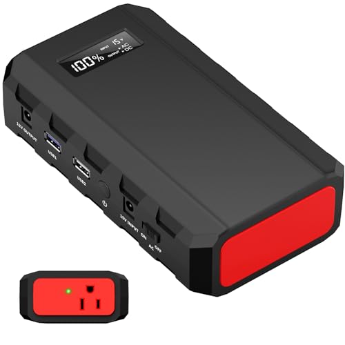 Portable Power Station with AC Outlet 120V, 24000mAh Laptop Charger Bank - color: Black